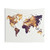 Detailed World Map Tapestry Wall Art