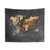 Gold and Black World Map Tapestry