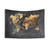 Gold and Black World Map Tapestry