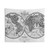 Vintage Black and White World Map (1842) Tapestry