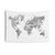 Gray watercolor world map tapestry