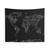 World Map Music Notes Tapestry