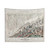 Vintage World Map Tapestry with Mountains and Rivers