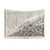 Vintage World Map Tapestry with Mountains and Rivers