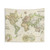 Vintage World Map Tapestry for Boho Home Decor