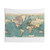 Vintage detailed world map tapestry