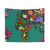 Vintage Floral World Map Tapestry