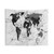 Monochrome World Map Tapestry Art