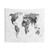 Monochrome World Map Tapestry Wall Art
