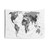 Monochrome World Map Tapestry Wall Art