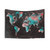 Colorful World Map Tapestry Wall Decor