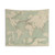 Vintage World Map Tapestry with Telegraph Lines (1910s)