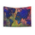 Colorful world map tapestry