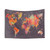 Artistic World Map Tapestry Wall Hanging