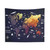 Colorful World Map Tapestry Wall Art