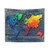 Colorful World Map Tapestry Wall Art