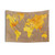World Map Gold Tapestry