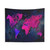 Colorful World Map Tapestry Wall Art