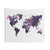World Map Tapestry with Purple Accents