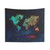 Colorful World Map Tapestry Wall Decor
