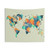 Colorful World Map Tapestry
