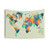 Colorful World Map Tapestry