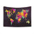 Colorful World Map Tapestry
