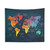 Colorful World Map Tapestry