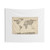 World Map Tapestry Featuring Vintage Sheet Music Design