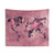 World Map Coral Pink Tapestry