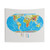 Detailed World Topographic Map Tapestry with Oceans, Lakes & Boundaries