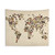 World Map Tapestry with Adorable Dogs