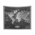 Vintage 1833 World Map Tapestry in Black and White