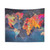 Geometric World Map Tapestry