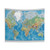 Topographic World Map Tapestry - Detailed Physical Geography