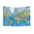 Topographic World Map Tapestry - Detailed Physical Geography