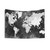 Black and White World Map Tapestry
