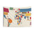 Geometric World Map Abstract Tapestry