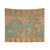 Vintage World Map Tapestry Featuring Shipping Routes and Speeds