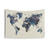 Blue World Map Tapestry