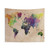 Watercolor World Map Tapestry