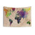 Watercolor World Map Tapestry