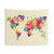 Colorful World Map Tapestry Wall Art