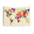 Colorful World Map Tapestry Wall Art