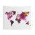 World Map Roses Tapestry