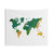 Green World Map Continents Tapestry