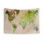Green World Map Tapestry Art