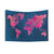 World Map Tapestry 10x10 Art