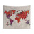 Colorful world map tapestry wall art