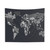 Typographic World Map Tapestry